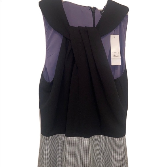 White House Black Market MIXED MEDIA Suiting Sheath Dress Halter Neck NEW SZ 4 - Picture 8 of 16